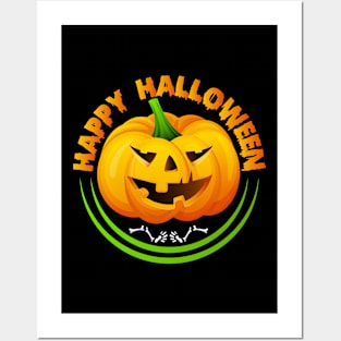 Funny Happy Halloween Scary Spooky Pumpkin Posters and Art